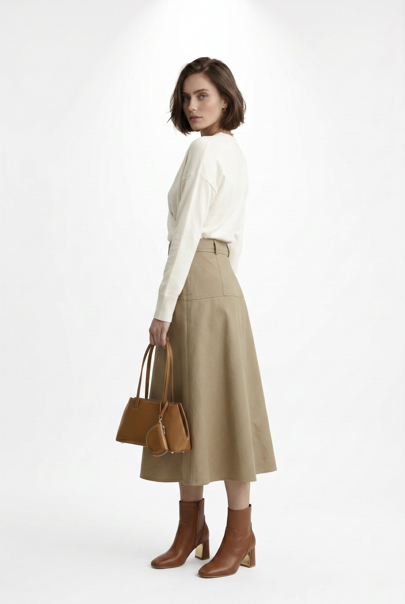 Cardigan Wrap de Punto Fino en Off-White - Imagen 2