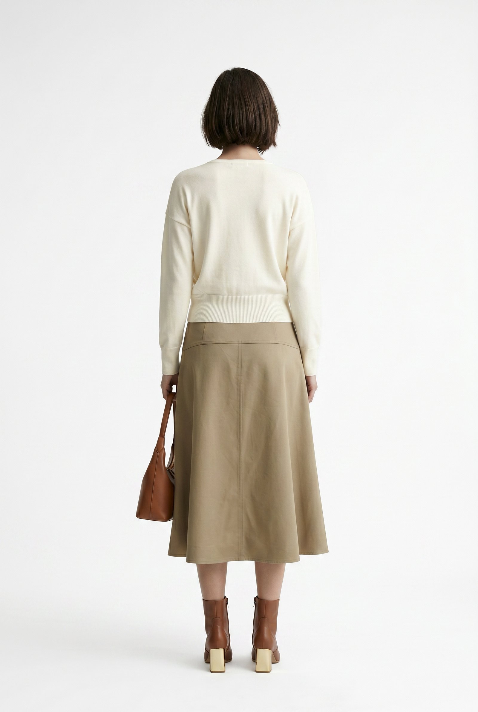 Cardigan Wrap de Punto Fino en Off-White - Imagen 5