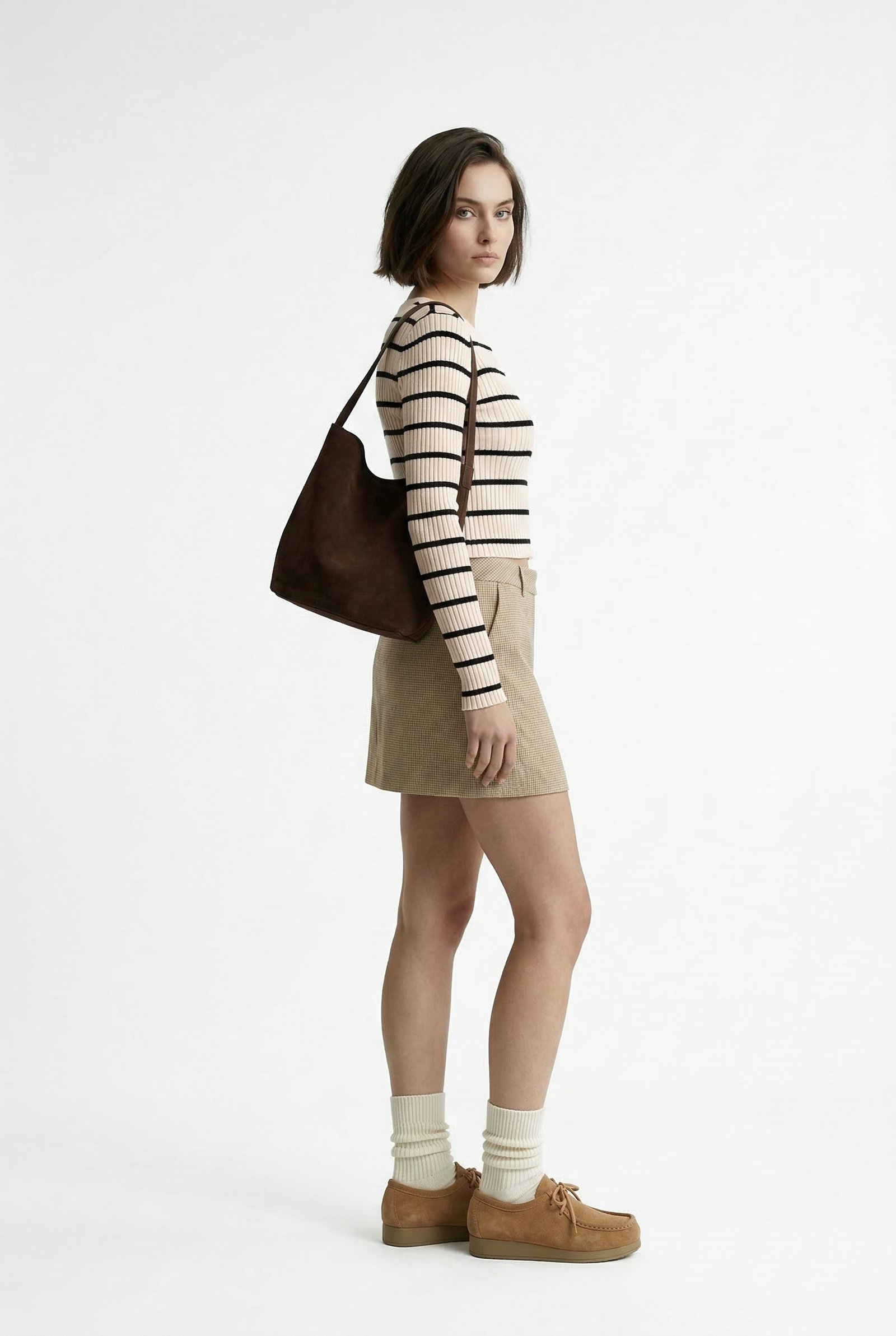 Top de Morley a Rayas "Nude & Black" | Detalle Cut-Out en Escote - Imagen 2