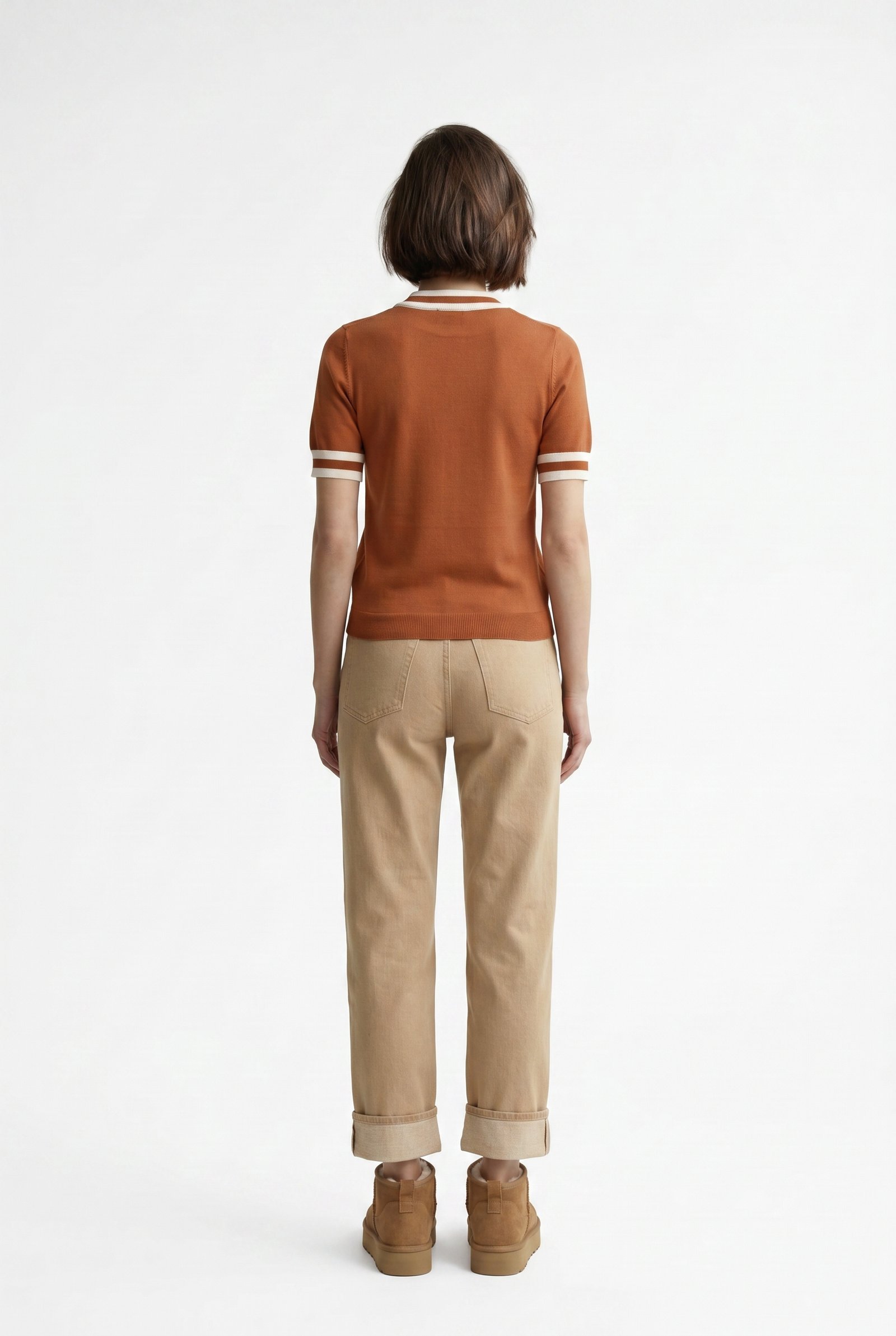Sweater de Punto "Retro-Ringer" – Terracota - Imagen 4