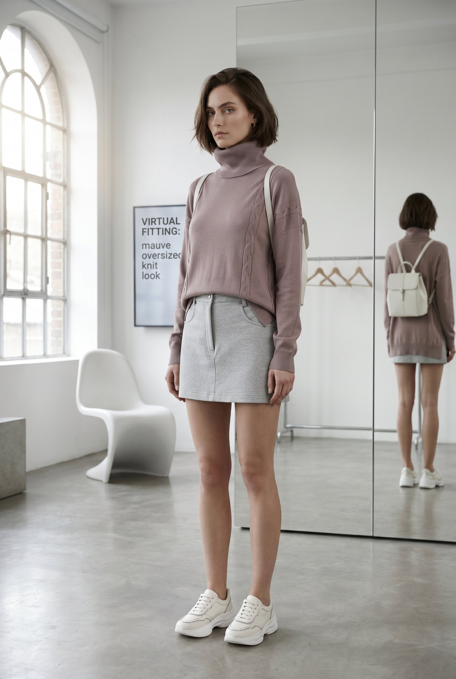 Suéter Polera Oversize "Mauve" | Detalle de Punto Trenzado - Imagen 3
