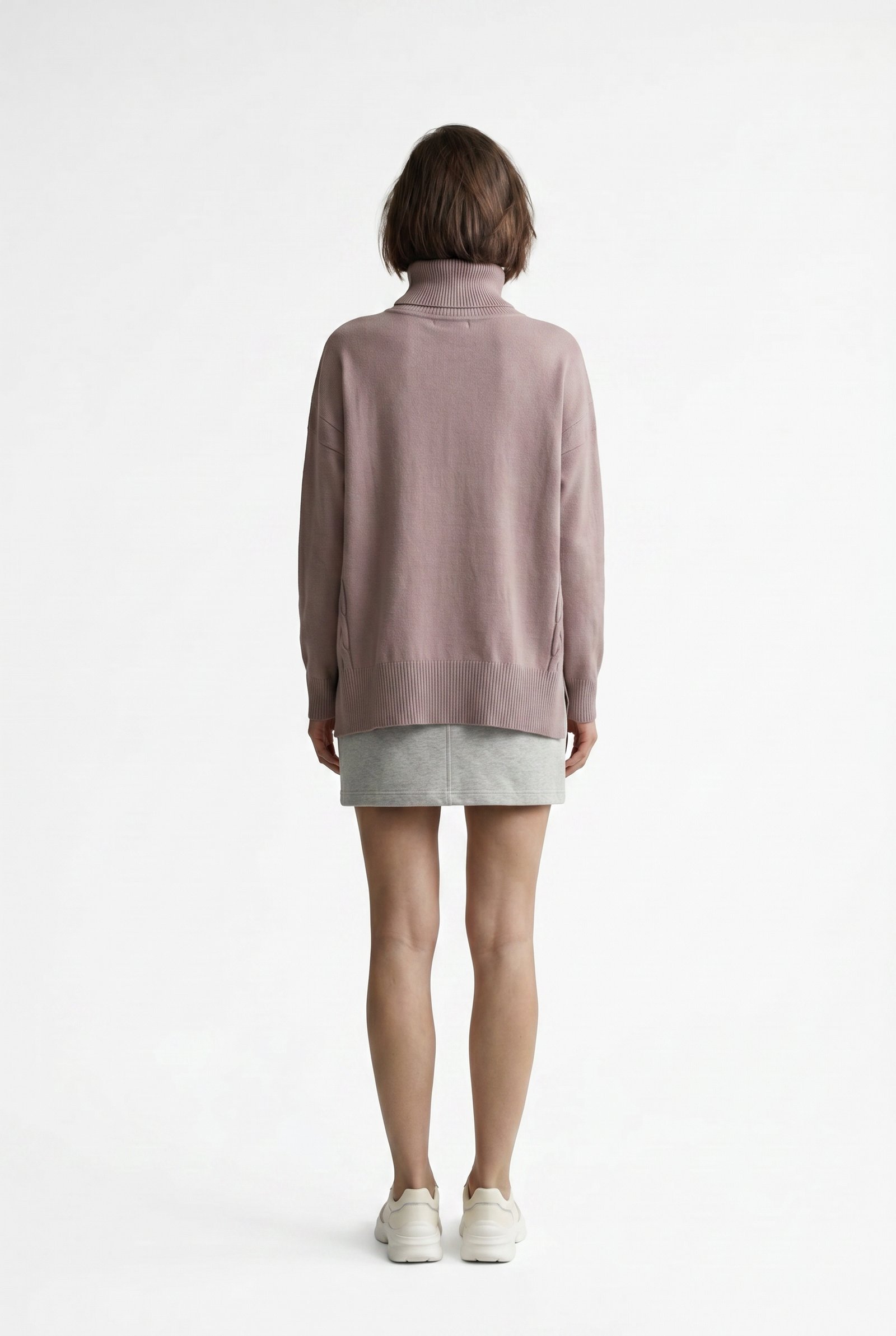 Suéter Polera Oversize "Mauve" | Detalle de Punto Trenzado - Imagen 6